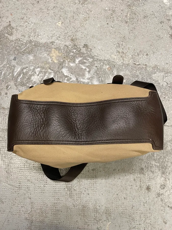 2000s Prada Linea Rossa Beige & Brown Leather Shoulder Bag - Image 7