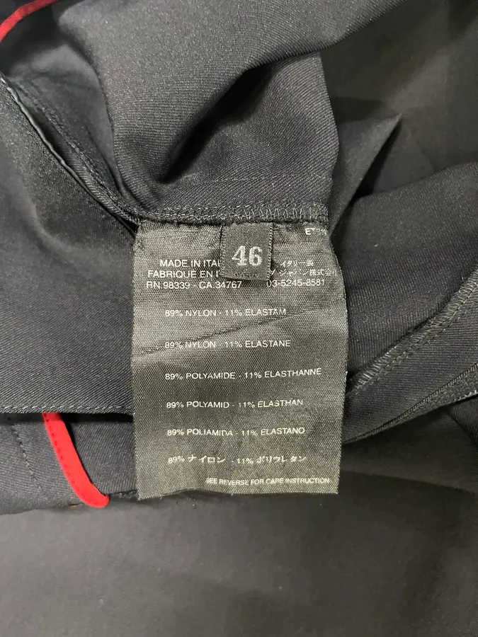2000s Prada Linea Rossa Black Light Straight Pants - Image 11