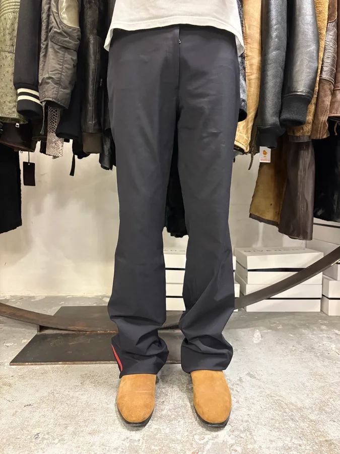 2000s Prada Linea Rossa Black Light Straight Pants - Image 2