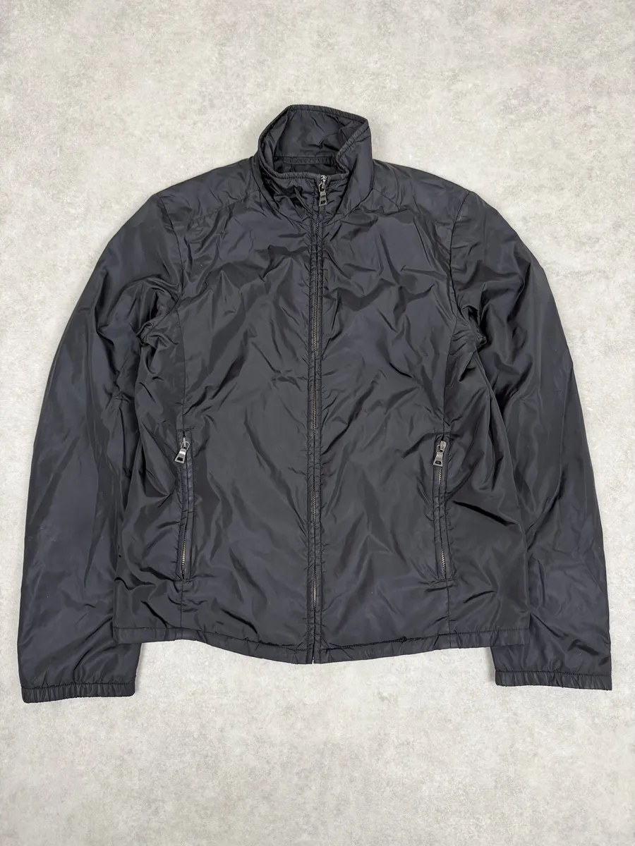 2000s Prada Linea Rossa Black Nylon Jacket