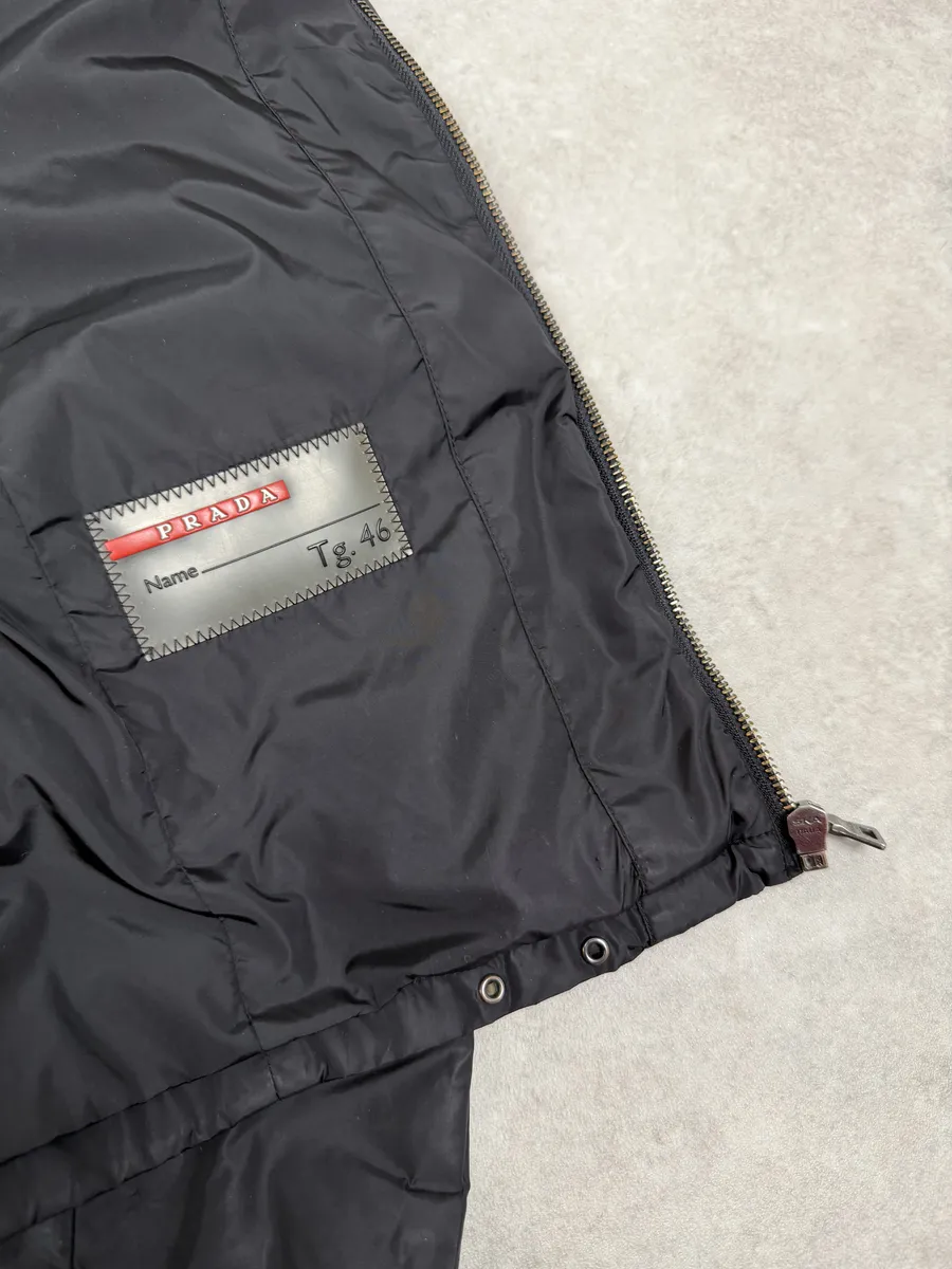 2000s Prada Linea Rossa Black Nylon Jacket - Image 5