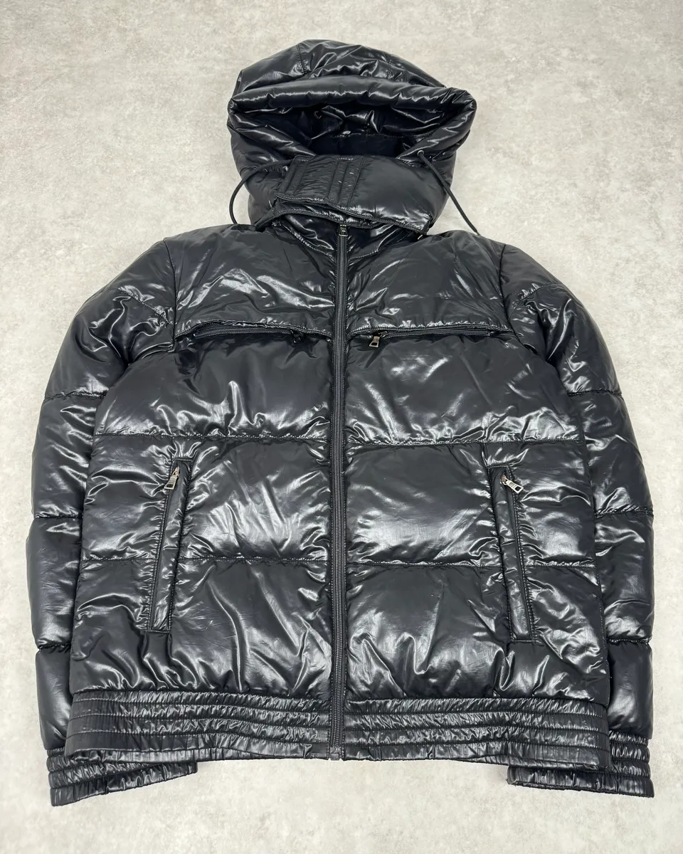 2000s Prada Linea Rossa Black Nylon Puffer Jacket - Image 5