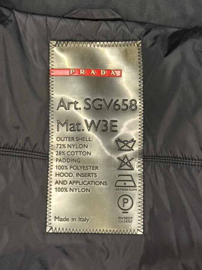 2000s Prada Linea Rossa Black Padded Jacket - Image 7