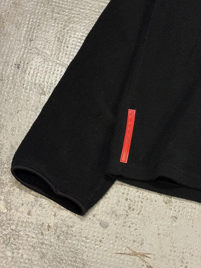 2000s Prada Linea Rossa Black Padded Zip-up Fleece - Image 7