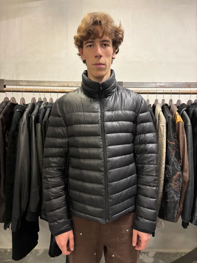 2000s Prada Linea Rossa Black Puffer Jacket - Image 2