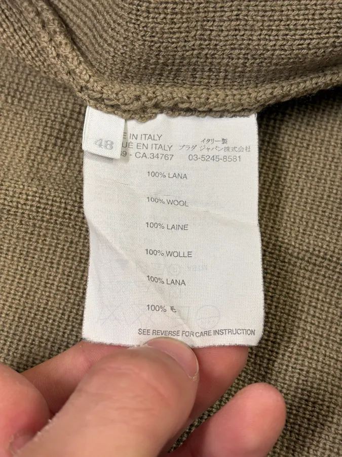 2000s Prada Linea Rossa Camel Zip-up Sweater - Image 10
