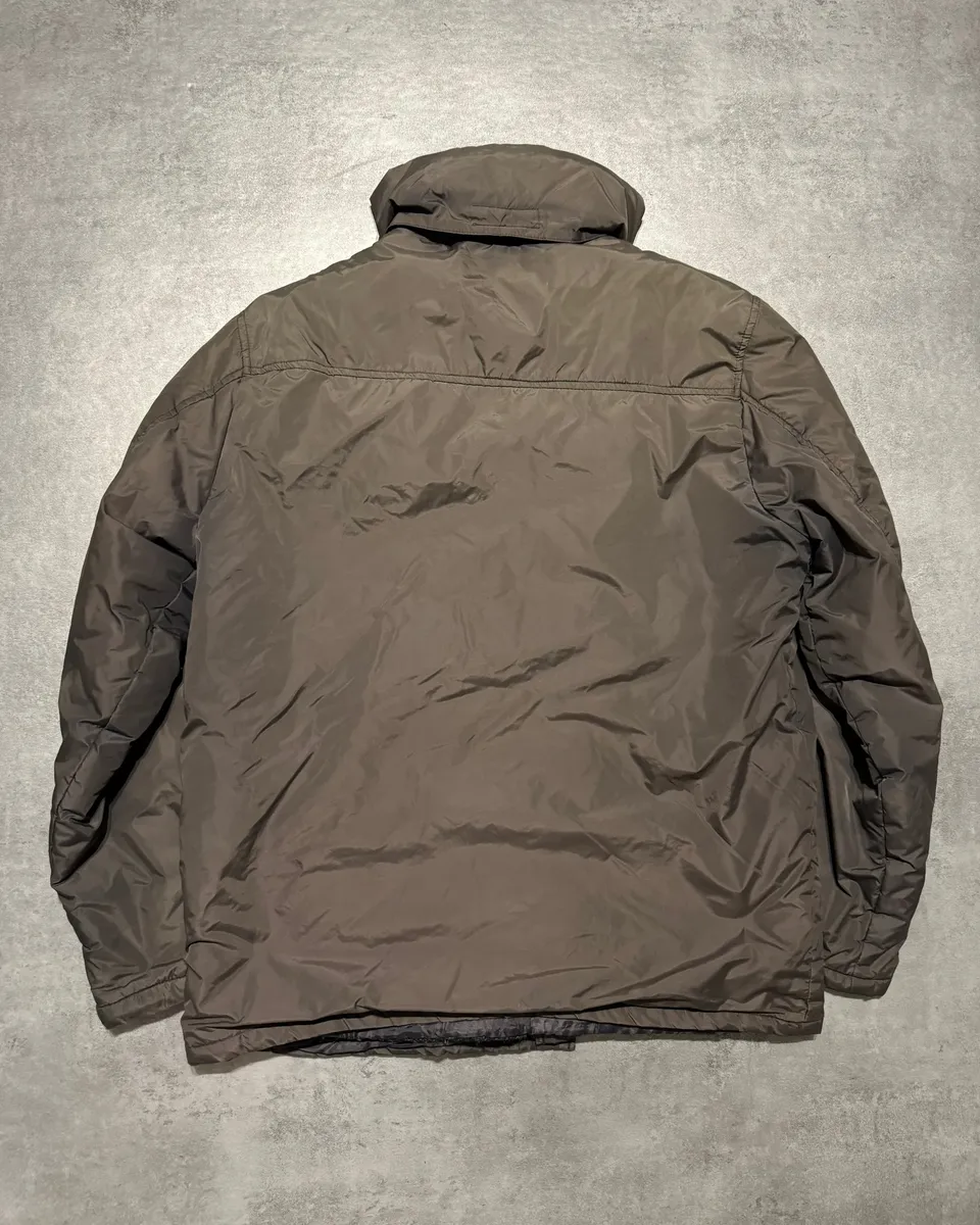 2000s Prada Linea Rossa Hooded Faded Brown Inside Fur Jacket - Image 2