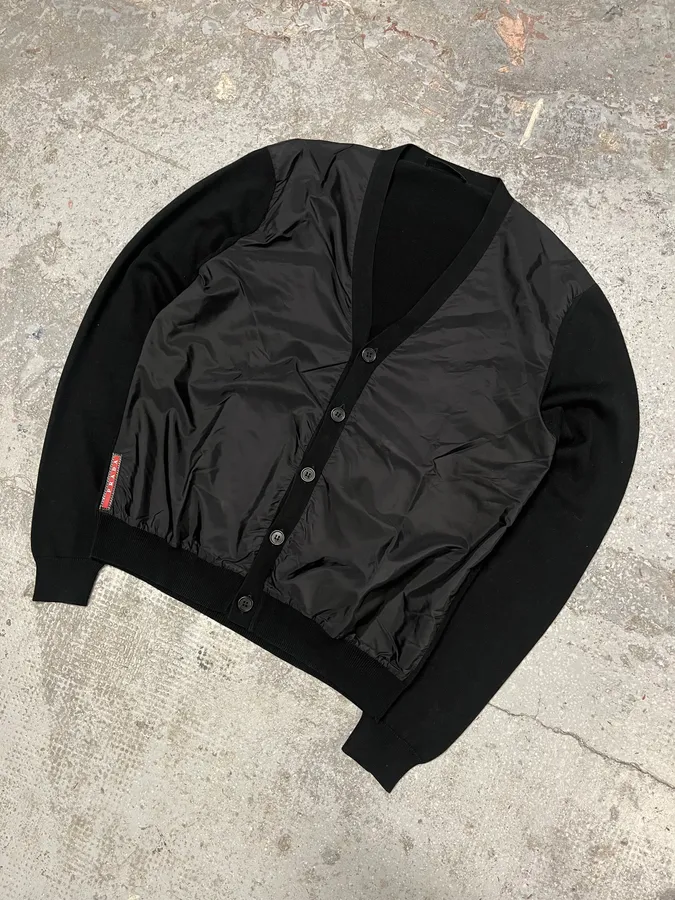 2000s Prada Linea Rossa Hybrid Nylon Cardigan - Image 4