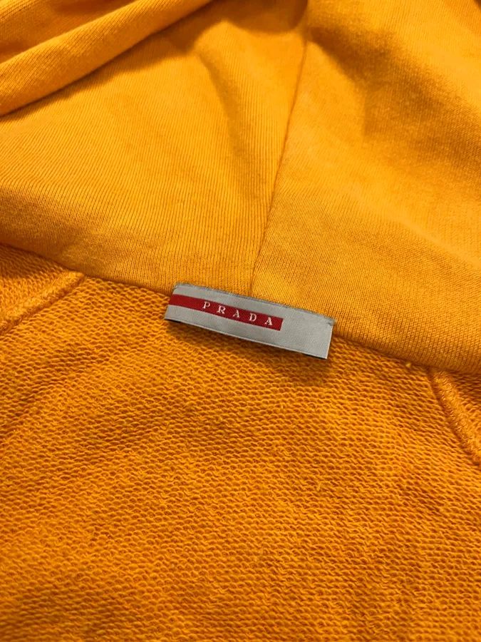 2000s Prada Linea Rossa Hybrid Orange Zip-up Hoodie - Image 9
