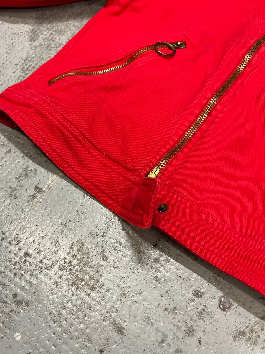 2000s Prada Linea Rossa Red Biker Zip-up Jacket - Image 4