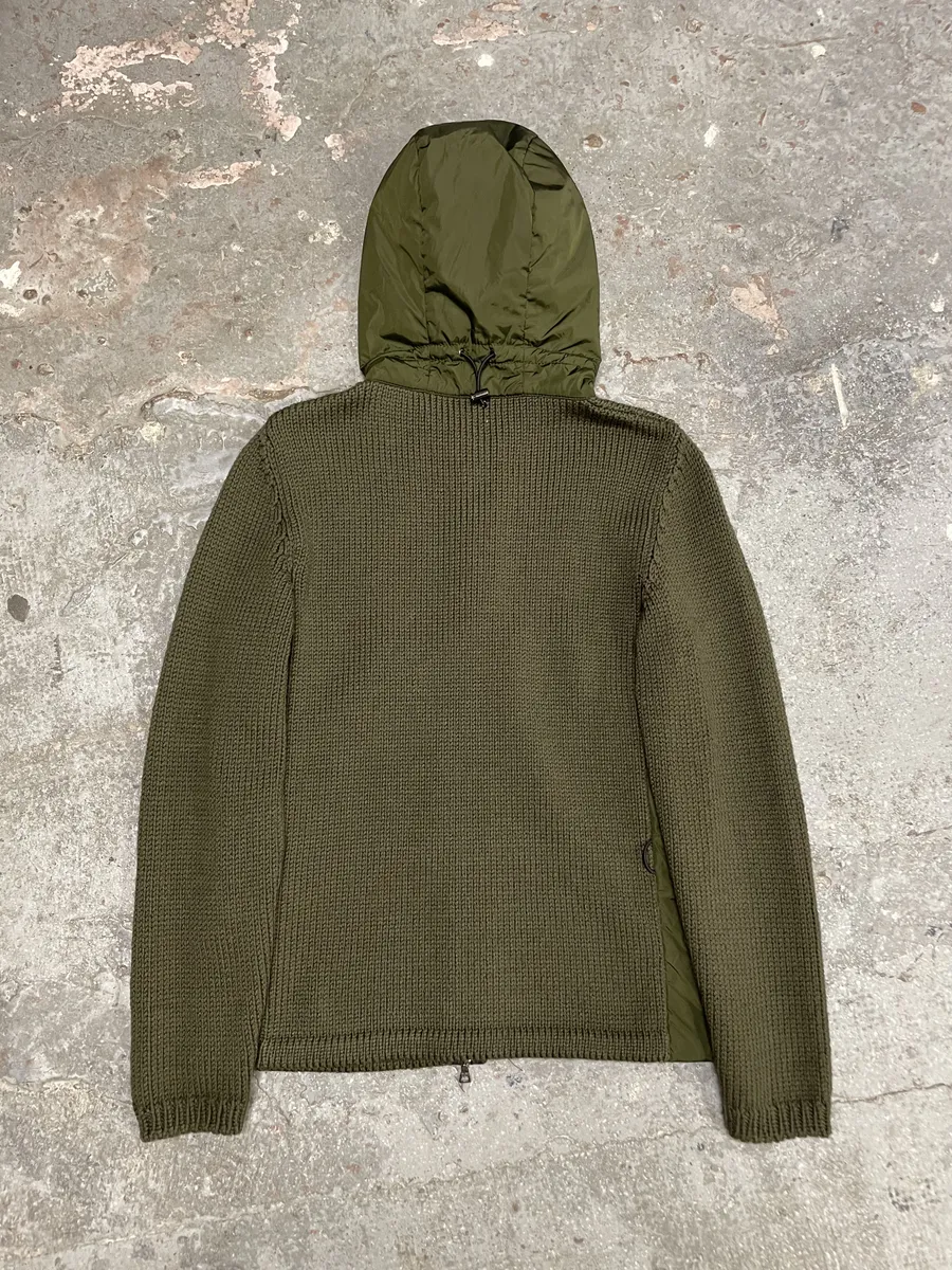 2000s Prada Linea Rossa Tactical Nylon Wool Zip-Up Sweate - Image 2