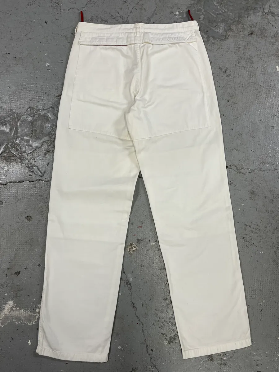 2000s Prada Linea Rossa White Sport Relaxed Large Pants - Image 3