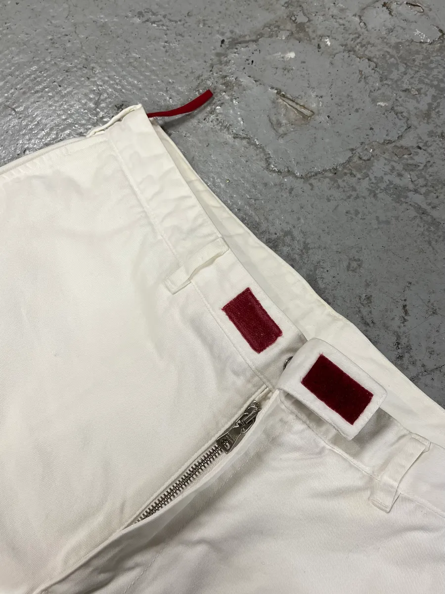 2000s Prada Linea Rossa White Sport Relaxed Large Pants - Image 5