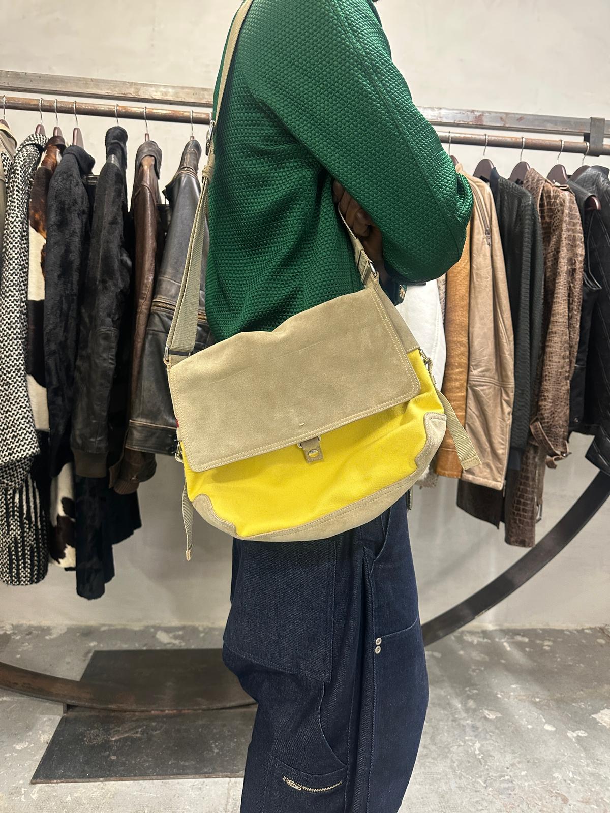 2000s Prada Linea Rossa Yellow Shoulder Bag - Image 3
