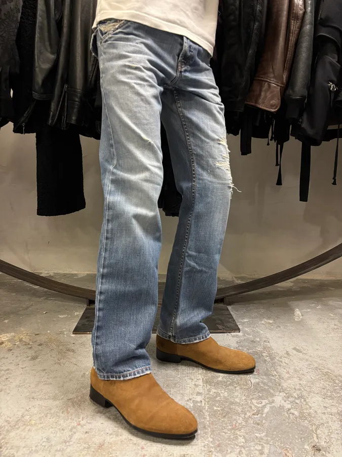 2000s Prada Loose Blue Denim Jeans - Image 3