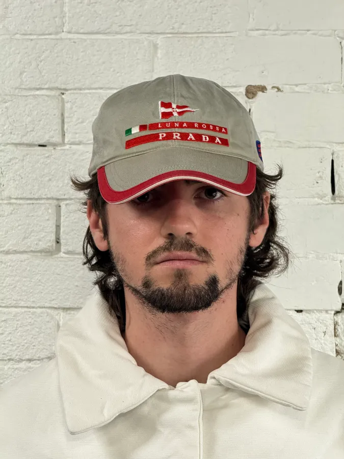2000s Prada Luna Rossa Beige Cap - Image 2