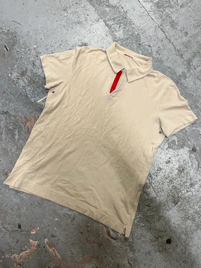 2000s Prada Luna Rossa Beige Polo - Image 4