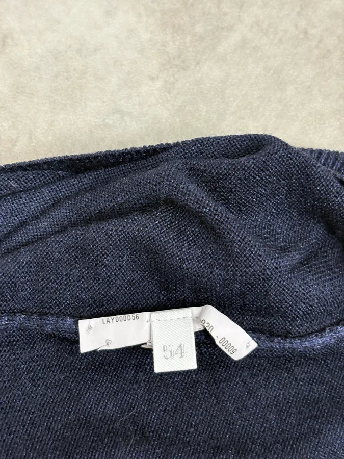 2000s Prada Navy Blue V Neck Sweater - Image 7