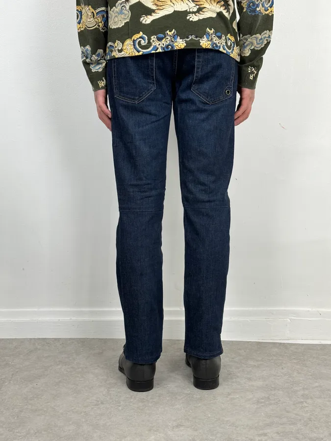2000s Prada Navy Brut Denim Jeans - Image 4