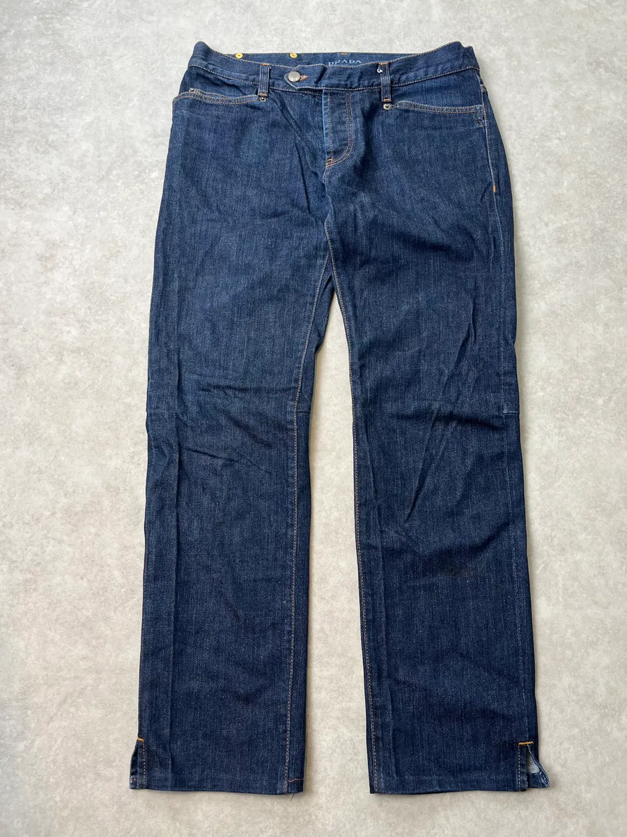 2000s Prada Navy Brut Denim Jeans - Image 5