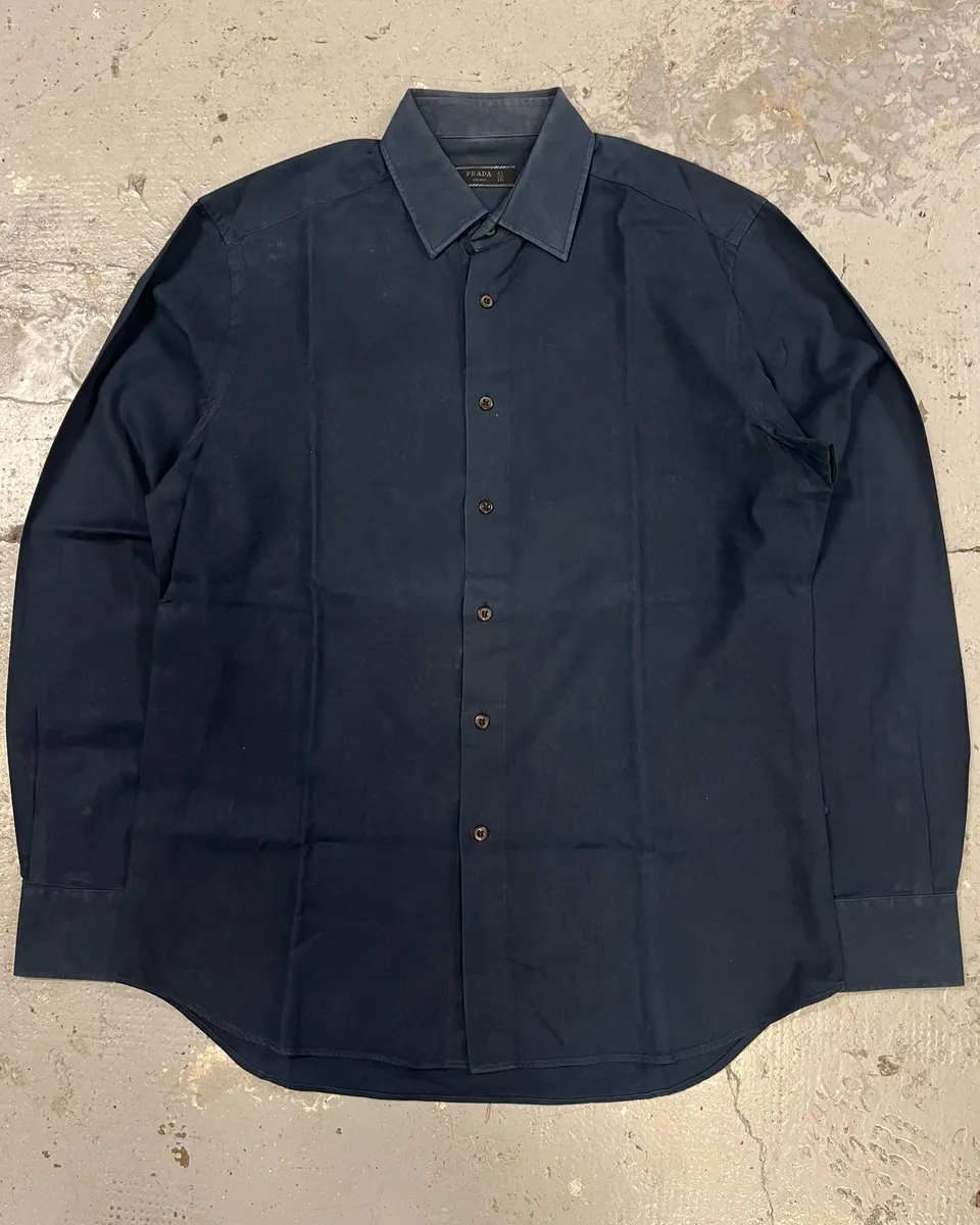 2000s Prada Navy Buttoned Shirt