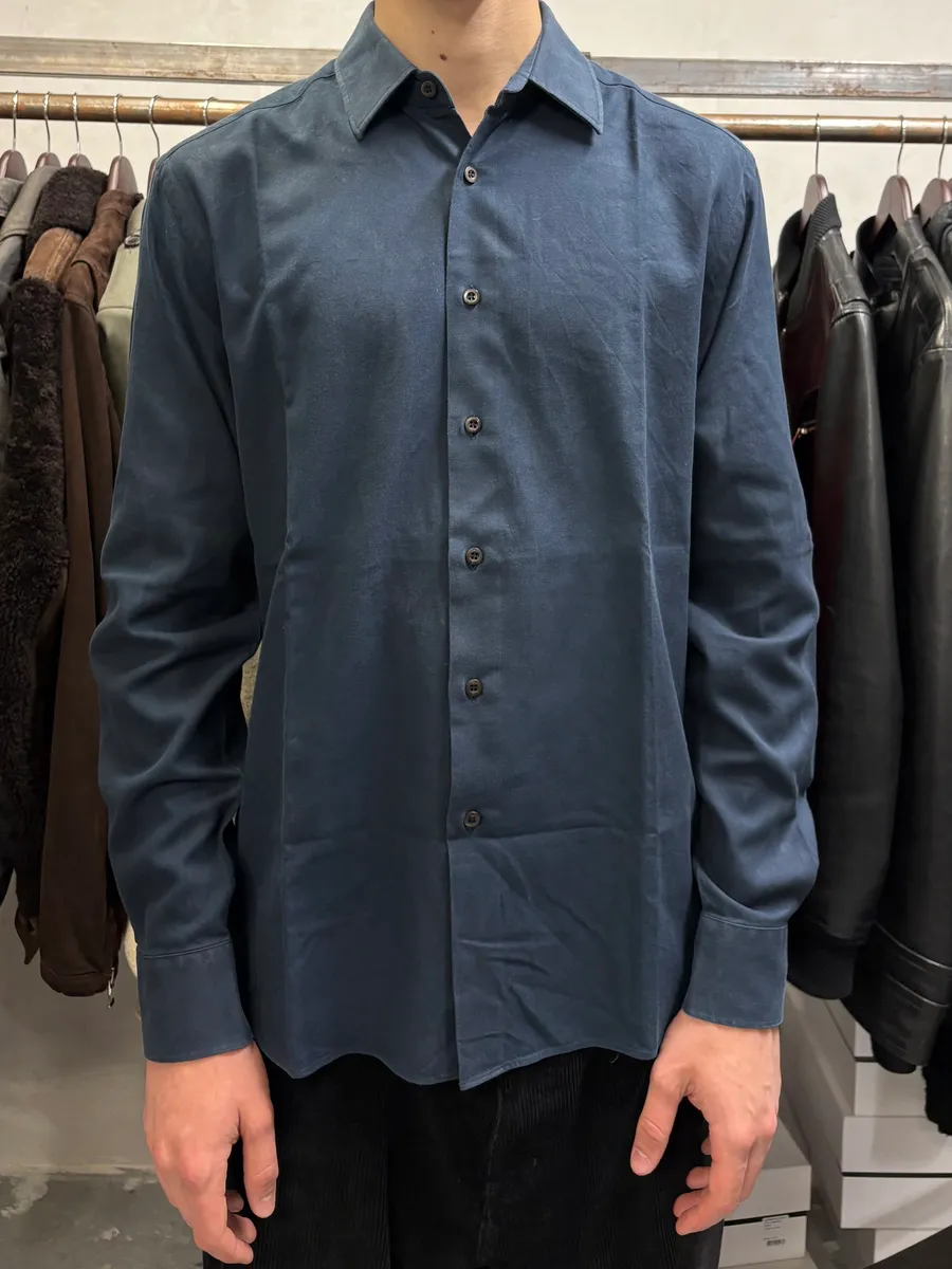 2000s Prada Navy Buttoned Shirt - Image 2