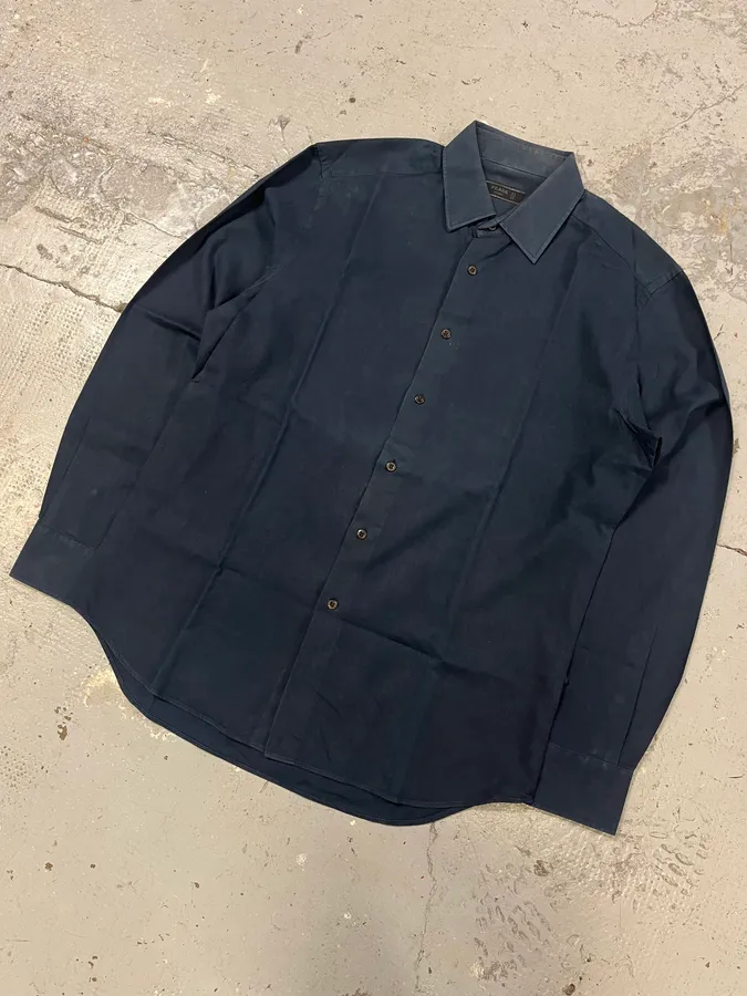 2000s Prada Navy Buttoned Shirt - Image 4