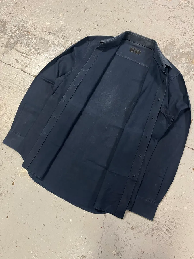 2000s Prada Navy Buttoned Shirt - Image 5