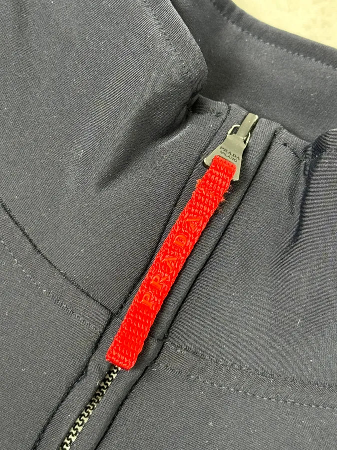 2000s Prada Navy Contrast Red Stripe Tracksuit Set - Image 12