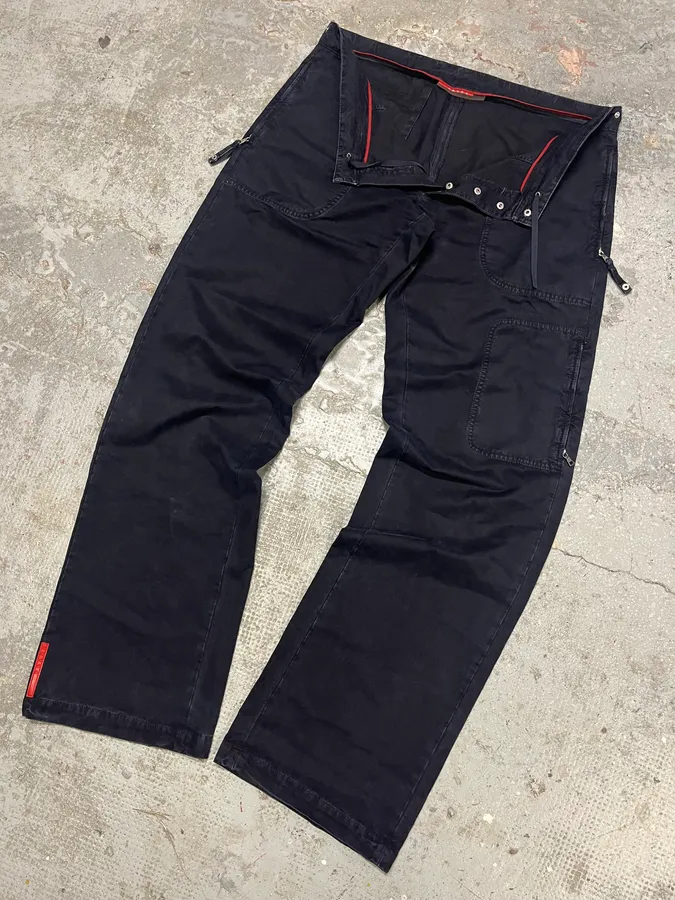 2000s Prada Navy Linea Rossa Cargo Pants - Image 6