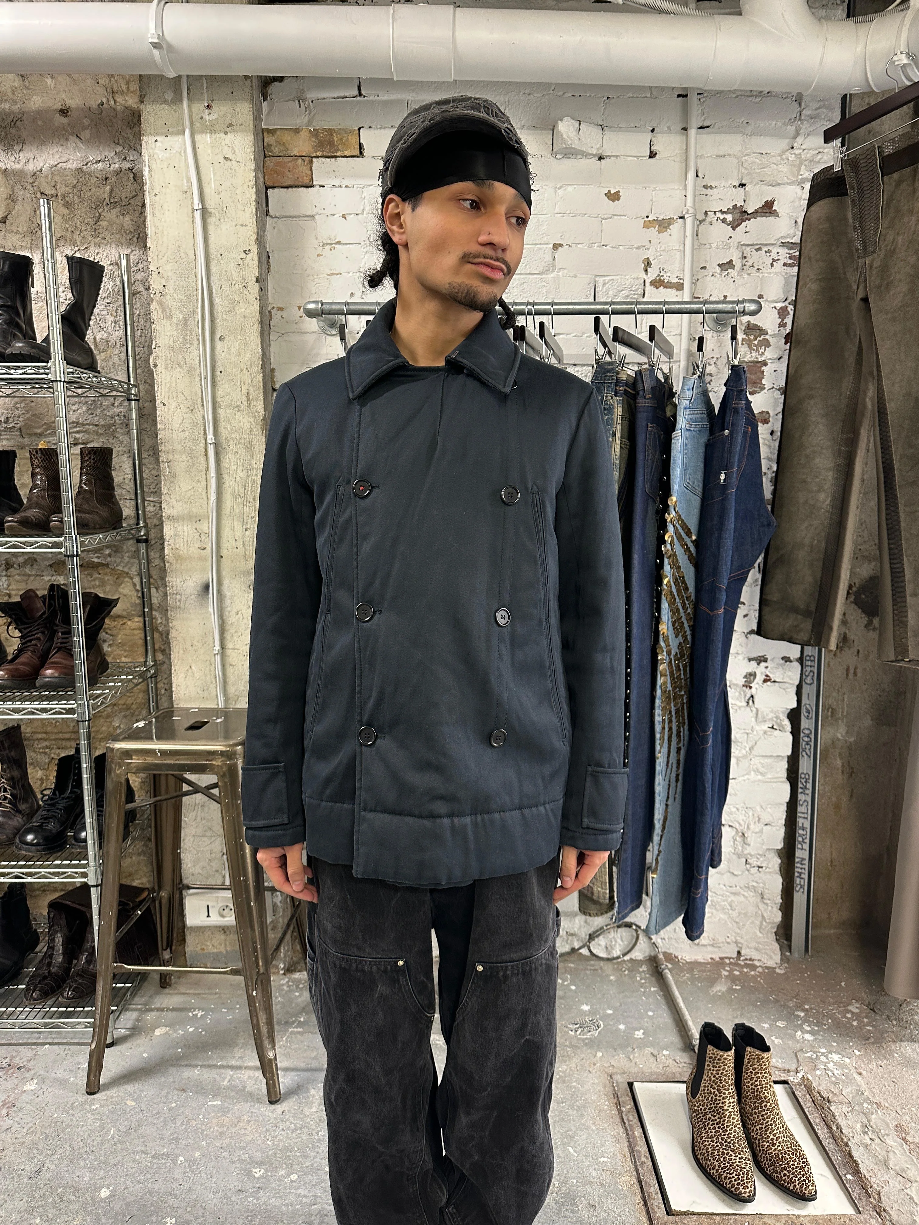 2000s Prada Navy Naval Duffle Coat