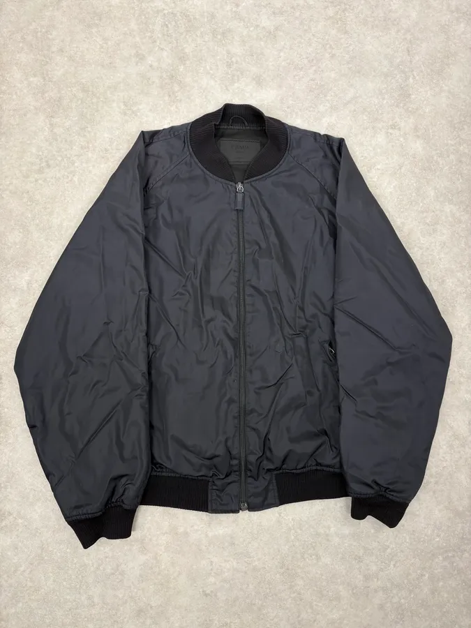 2000s Prada Navy Nylon Bomber Jacket