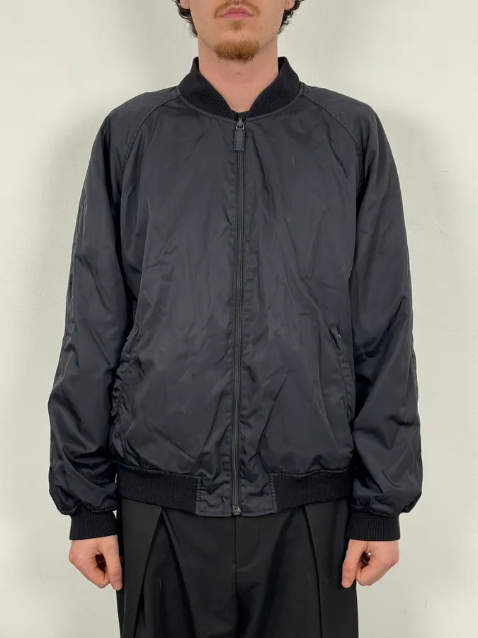 2000s Prada Navy Nylon Bomber Jacket - Image 2