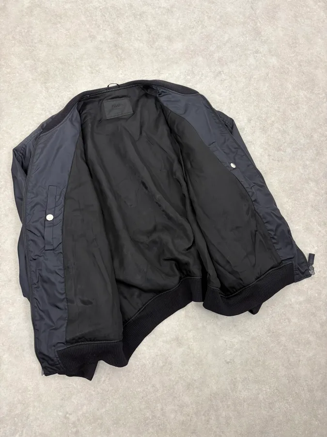 2000s Prada Navy Nylon Bomber Jacket - Image 7
