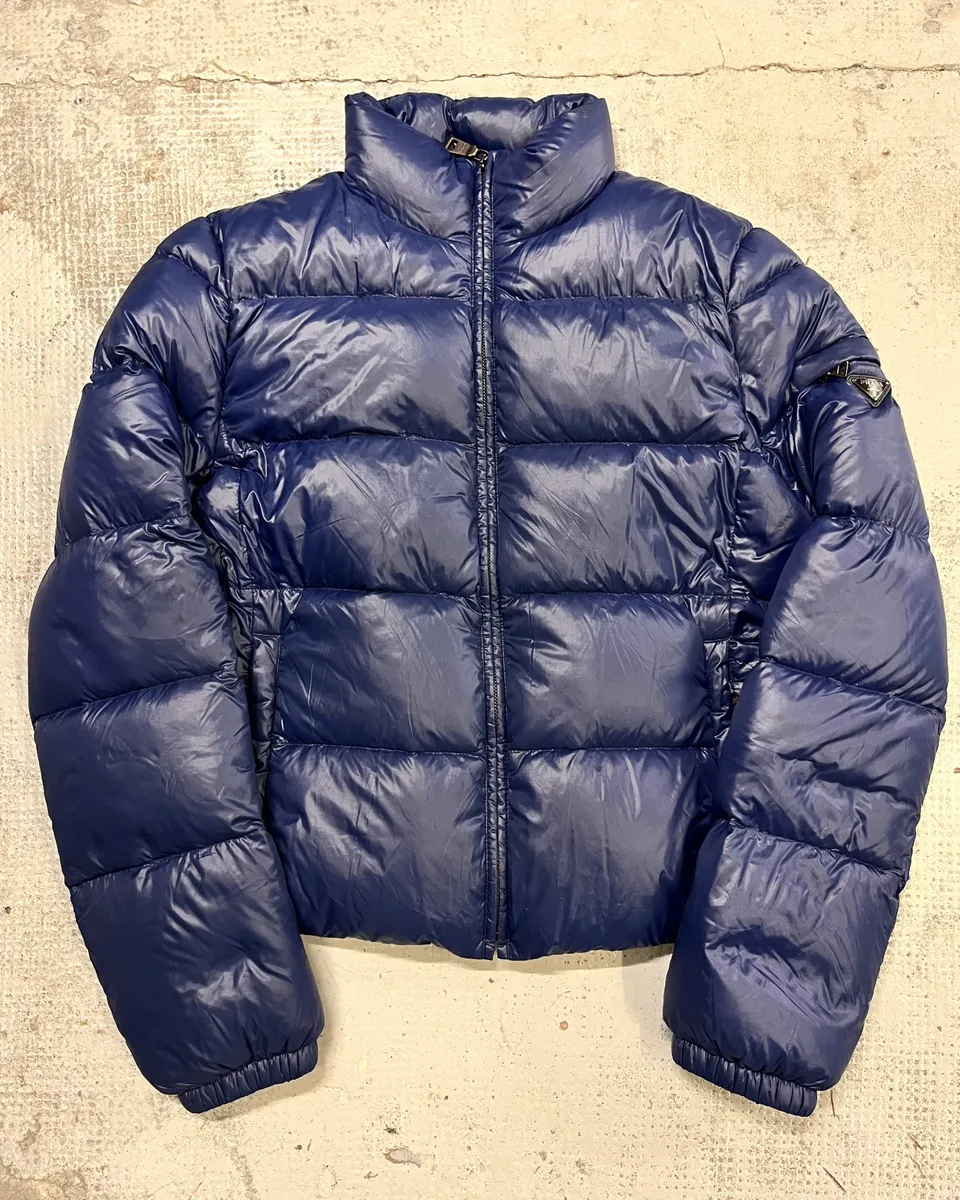 2000s Prada Navy Nylon Quilted Puffer Jacket