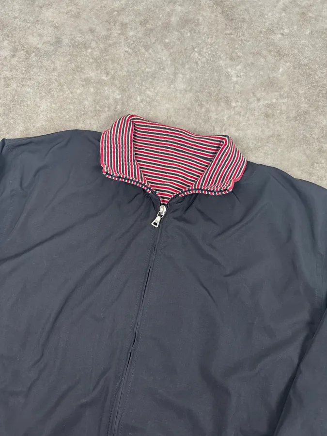 2000s Prada Navy Reversible Striped Nylon Jacket - Image 10