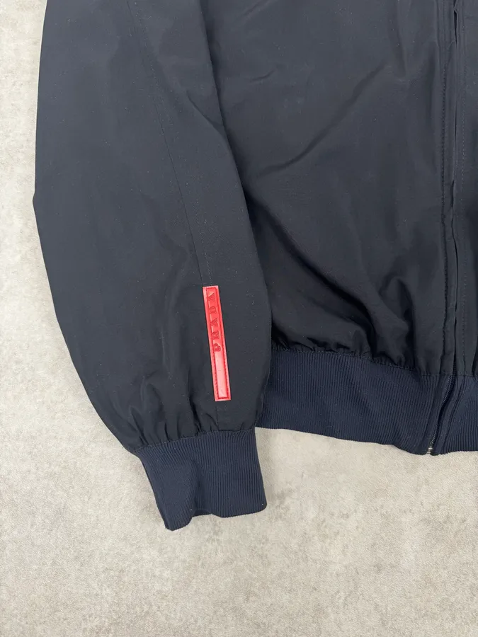 2000s Prada Navy Reversible Striped Nylon Jacket - Image 15