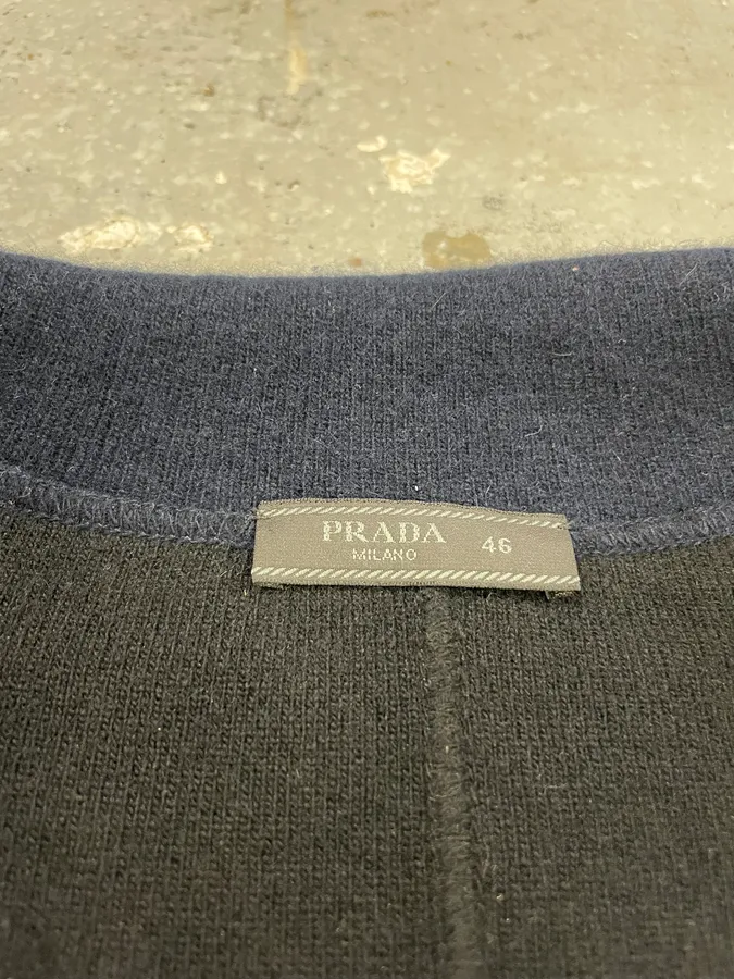 2000s Prada Navy Wool & Cashmere Blazer - Image 8
