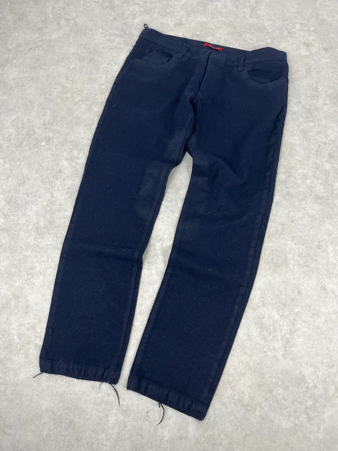 2000s Prada Navy Wool Minimalist Pants - Image 6