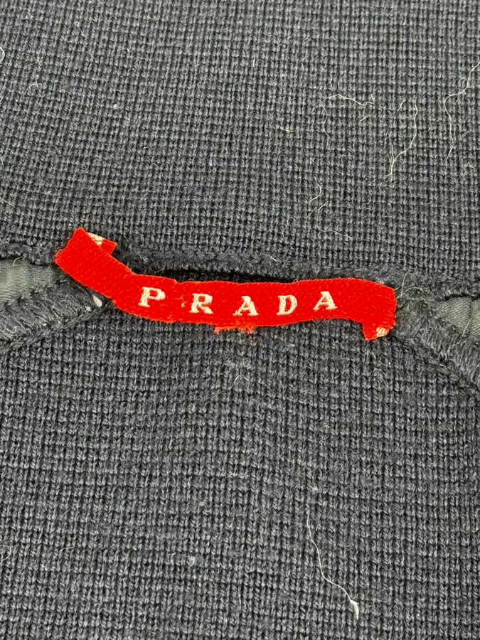 2000s Prada Navy Zip-up Wool Sweater - Image 12