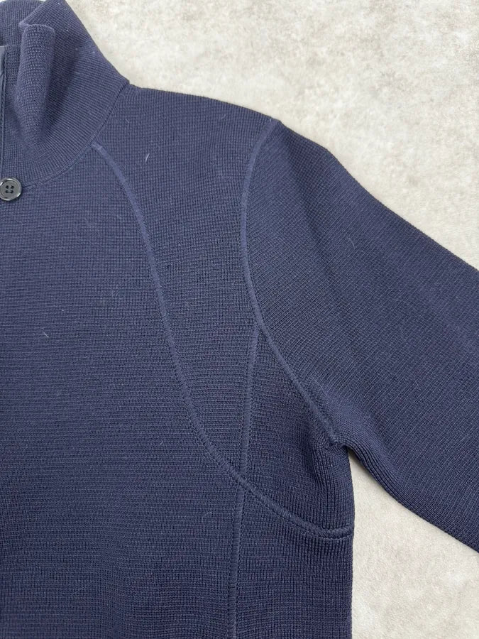 2000s Prada Navy Zip-up Wool Sweater - Image 9