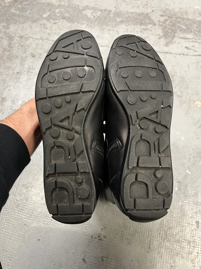 2000s Prada Ninja Lace-Up Black Leather High Boots - Image 7