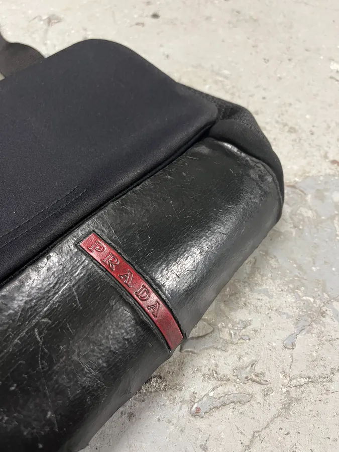 2000s Prada Nylon 3D Black Bag - Image 4