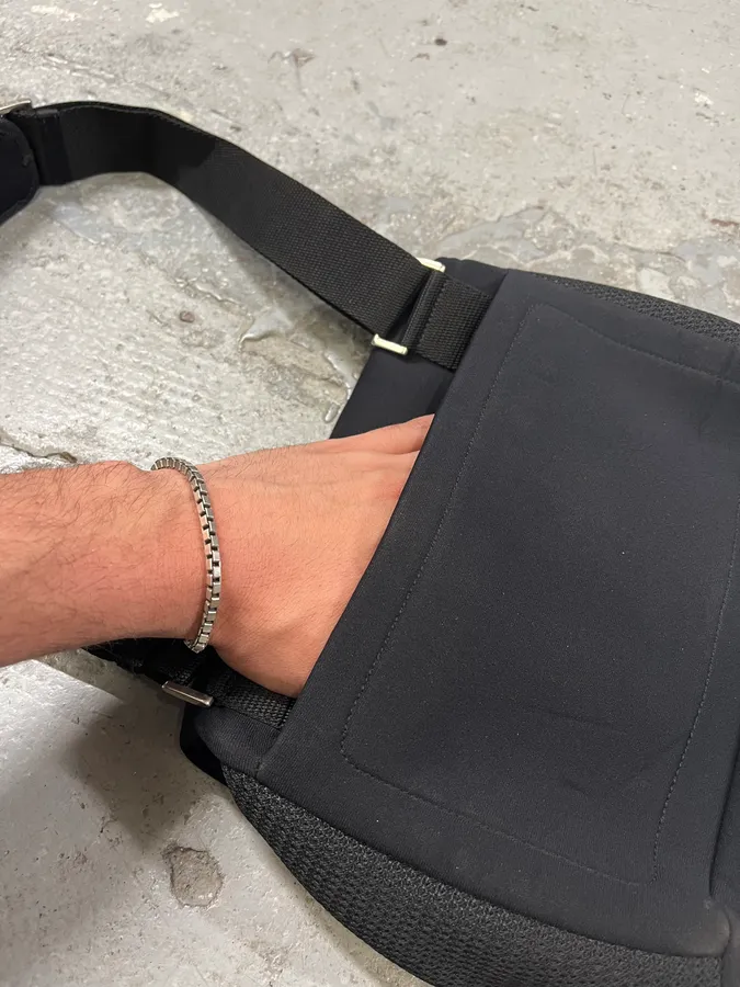 2000s Prada Nylon 3D Black Bag - Image 8