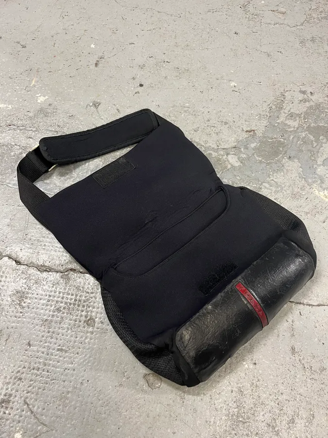2000s Prada Nylon 3D Black Bag - Image 9
