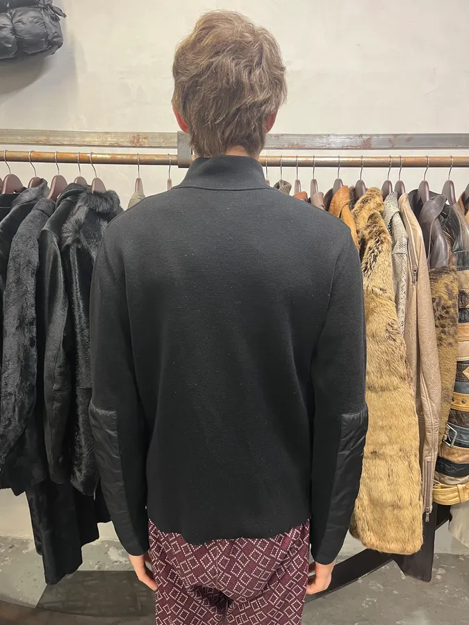 2000s Prada Nylon Hybrid Black Sweater - Image 3