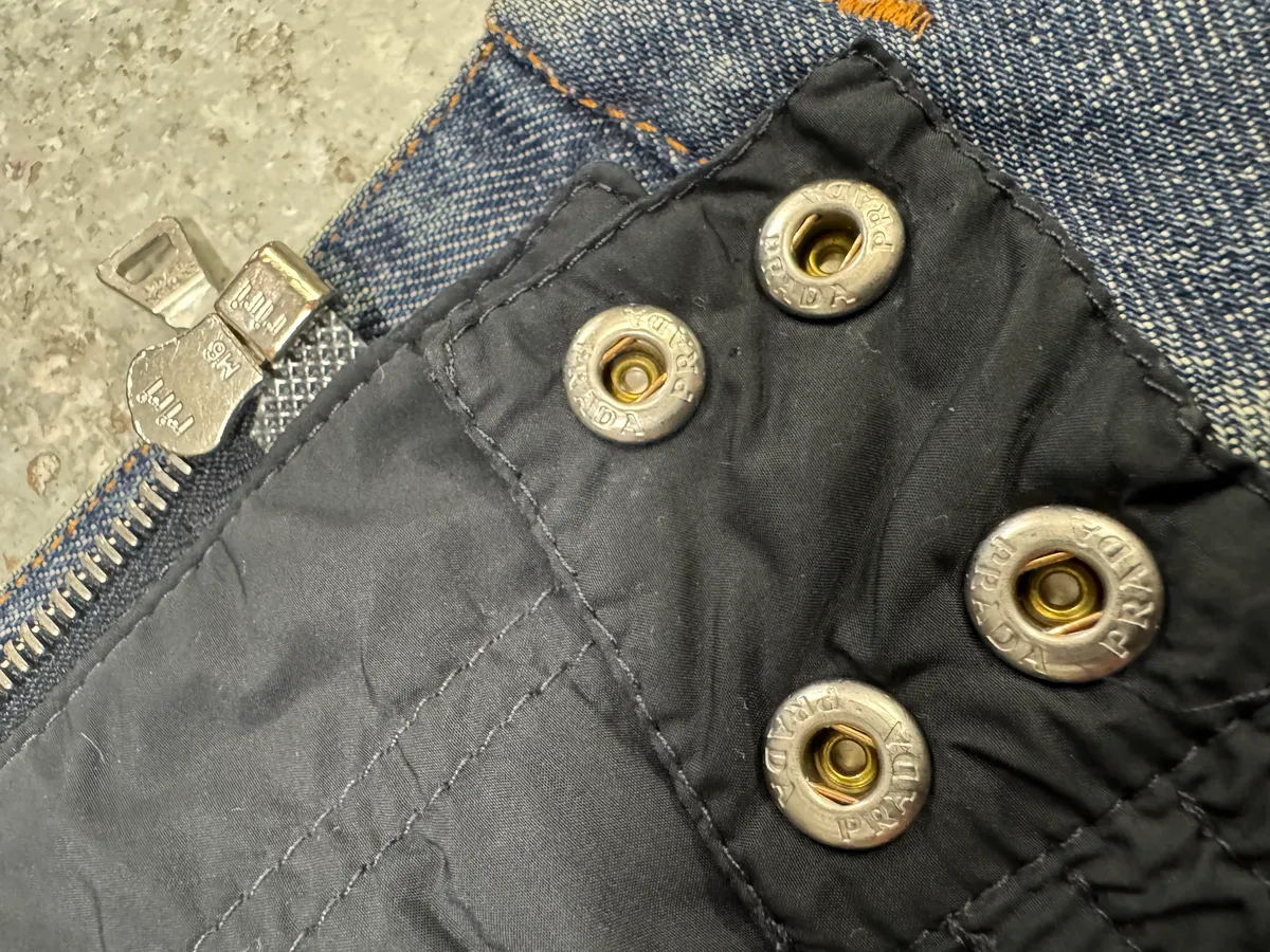 2000s Prada Nylon Lining Denim Jacket - Image 10