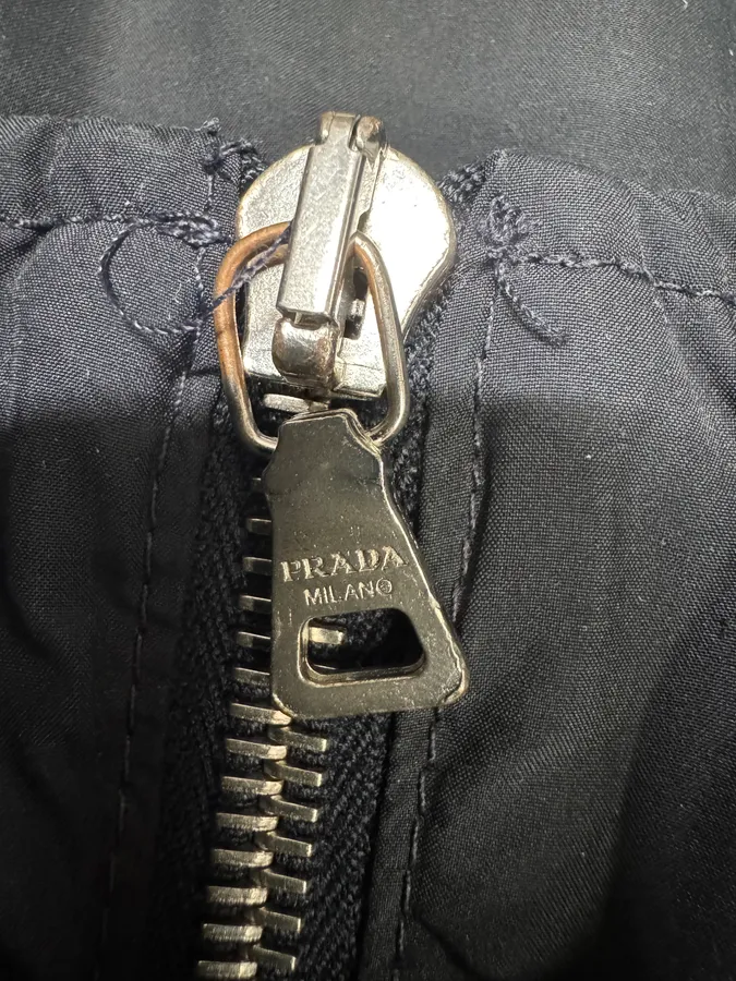 2000s Prada Nylon Lining Denim Jacket - Image 11