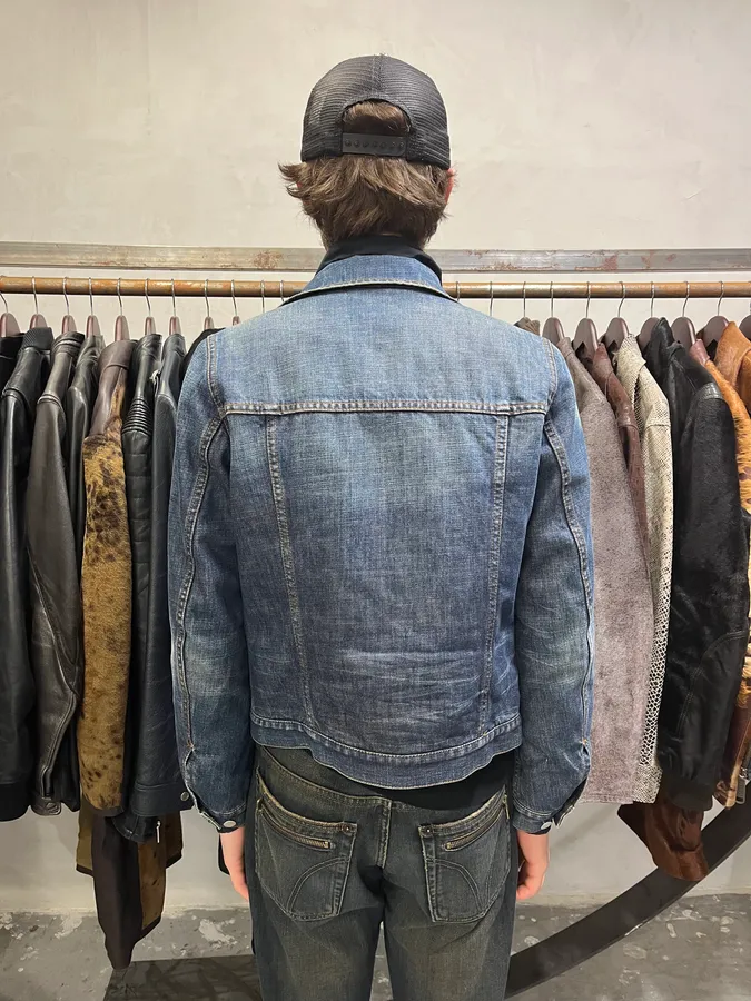 2000s Prada Nylon Lining Denim Jacket - Image 14