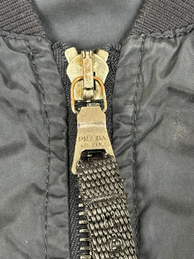 2000s Prada Nylon Navy Bomber Jacket - Image 10